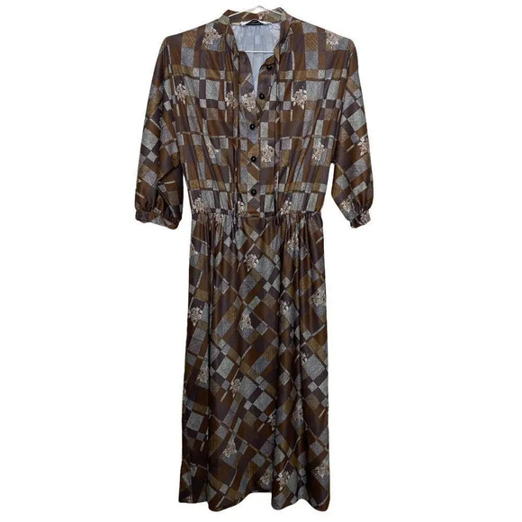 Vintage Henry Lee Brown Shirt  Dress Large - Picture 1 of 7